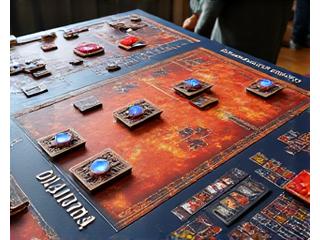 Terraforming Mars Spielmaterialien auf einem Tisch